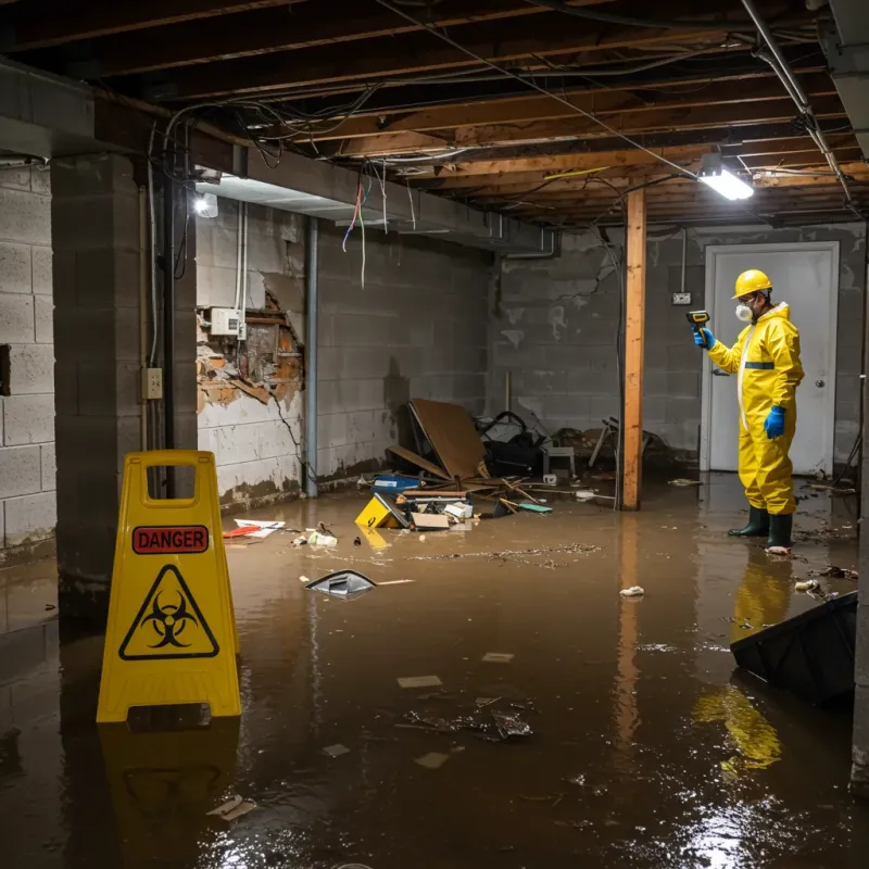 Flooded Basement Electrical Hazard in Batesburg-Leesville, SC Property